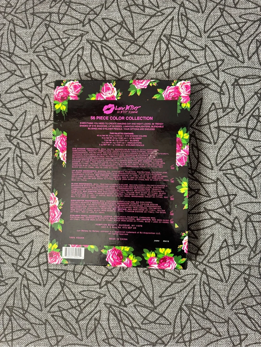 Betsey Johnson Pink, Blue, Gold & Neutral Women’s Eyeshadow and Blush Palette